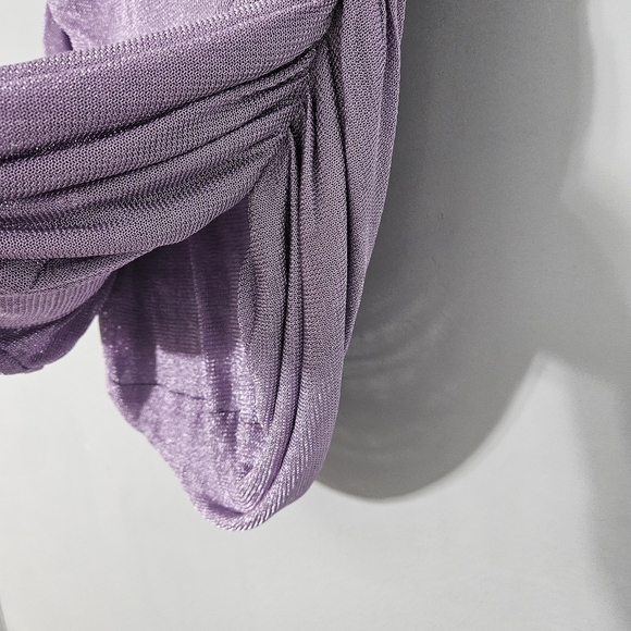 Khaite Lavender Draitton Draped Crystal Mesh Mini Skirt NWT - Picture 5 of 13